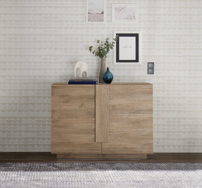 LOMPAT Sideboard aus honigfarbener Eiche, 120 cm, 2 Türen