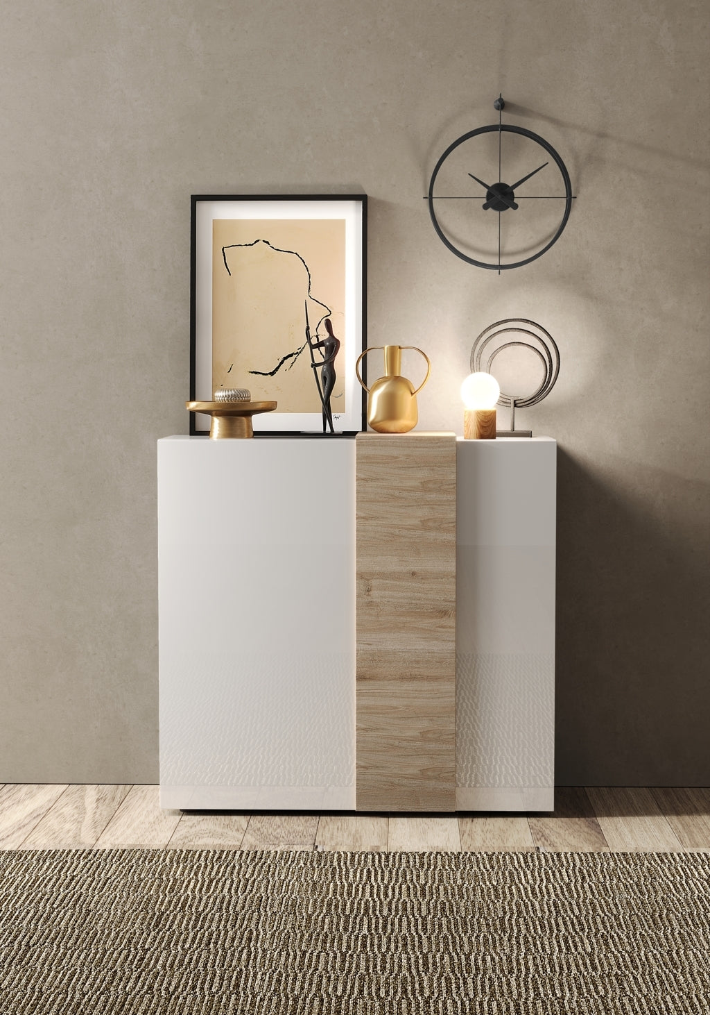 TAO Sideboard, weiße Honigeiche, 120 cm, 2 Türen