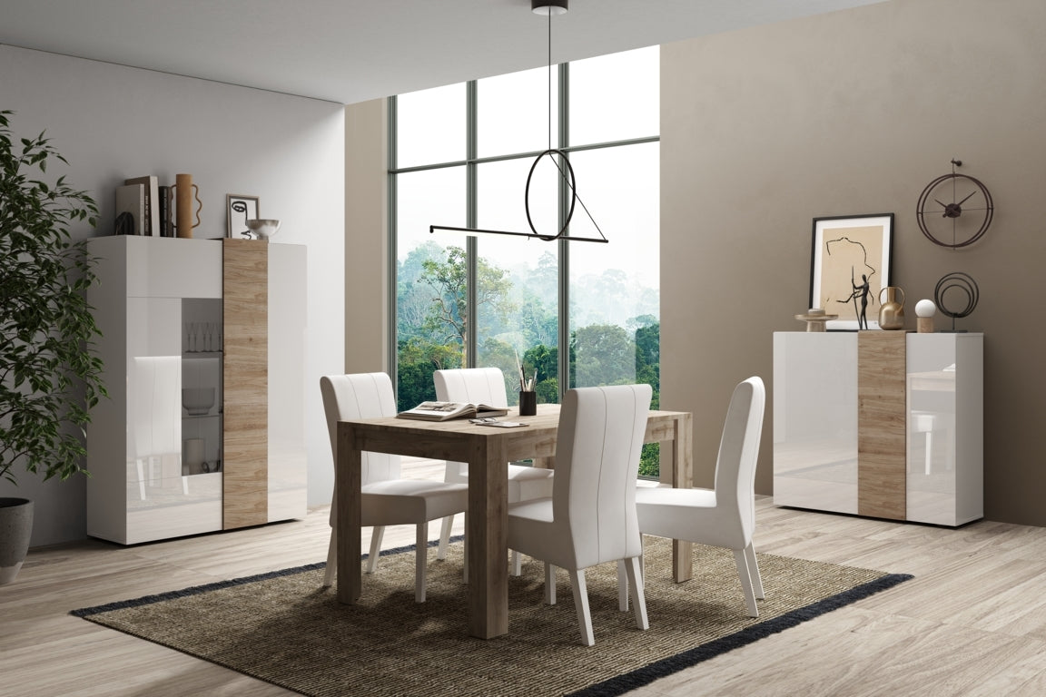 TAO Sideboard/Vitrine in weißer Honigeiche