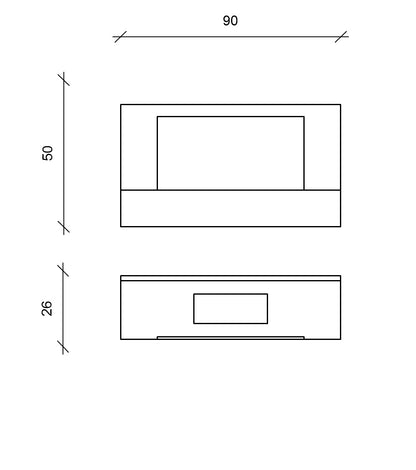 NOIR black wall bioethanol fireplace