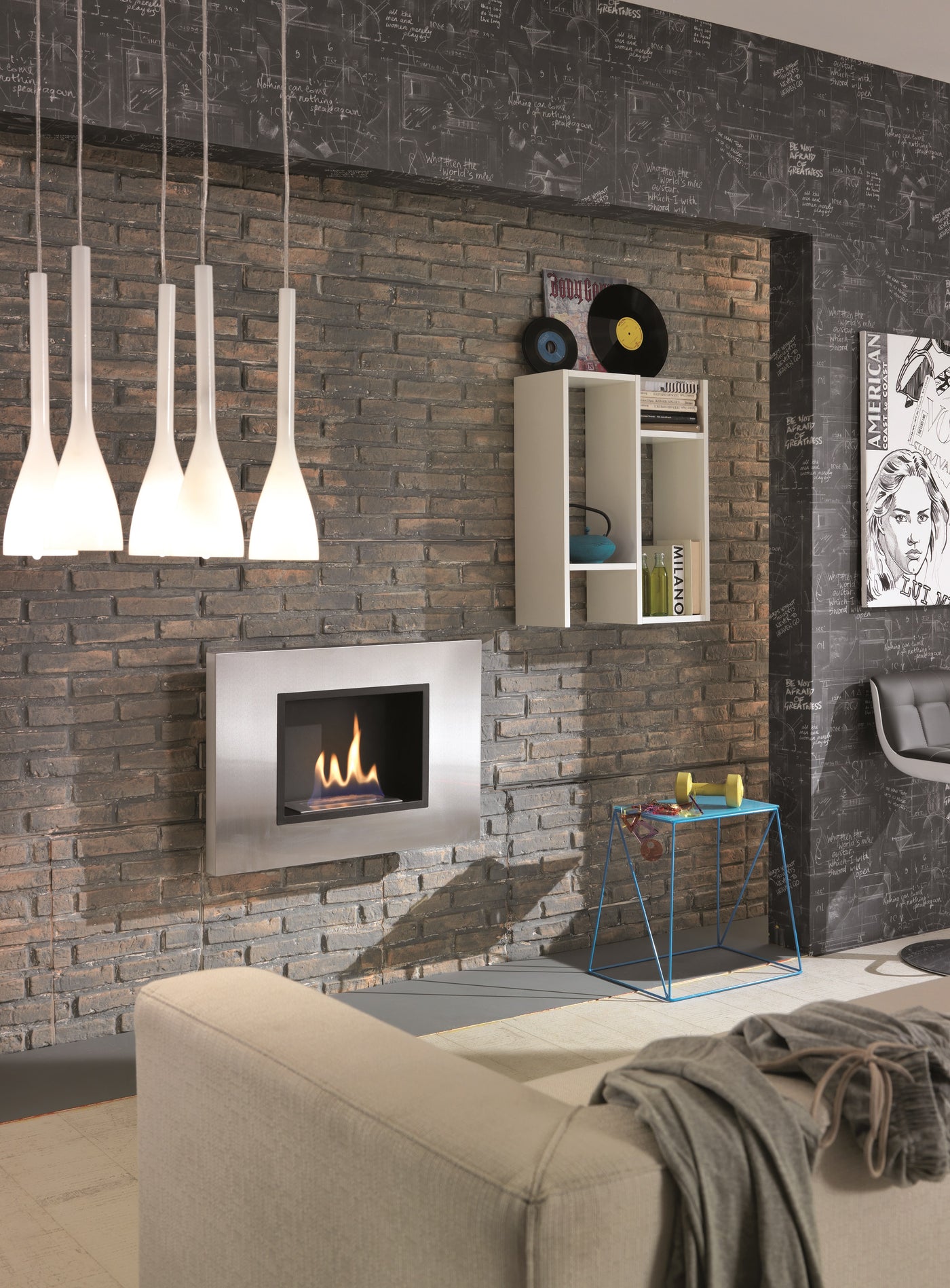 TIMOR wall-mounted bioethanol fireplace