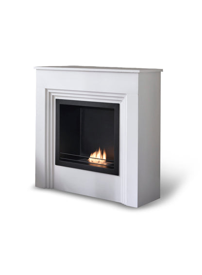 White CHALET floor-standing bioethanol fireplace