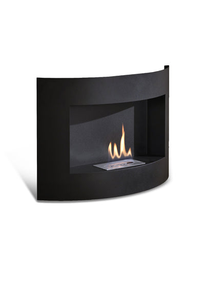 BURNIE black wall-mounted bioethanol fireplace