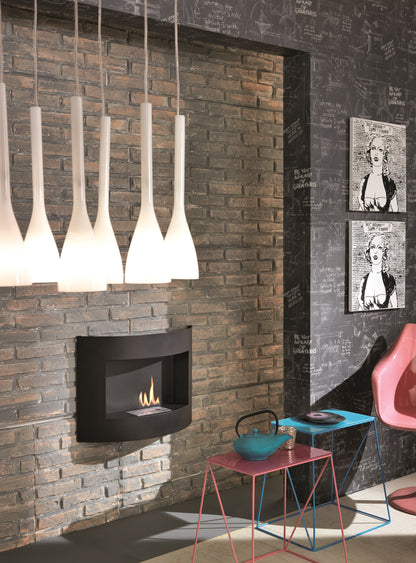 BURNIE black wall-mounted bioethanol fireplace