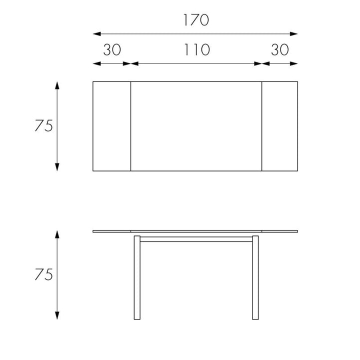 MARTIN extendable table white