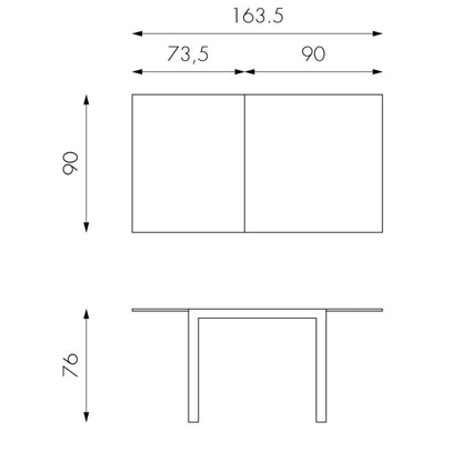 BART gray extendable table