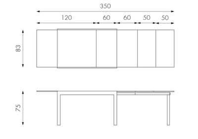 HUBLI ausziehbarer Tisch in Grau