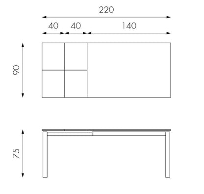 CYDRAN extendable table in white marble