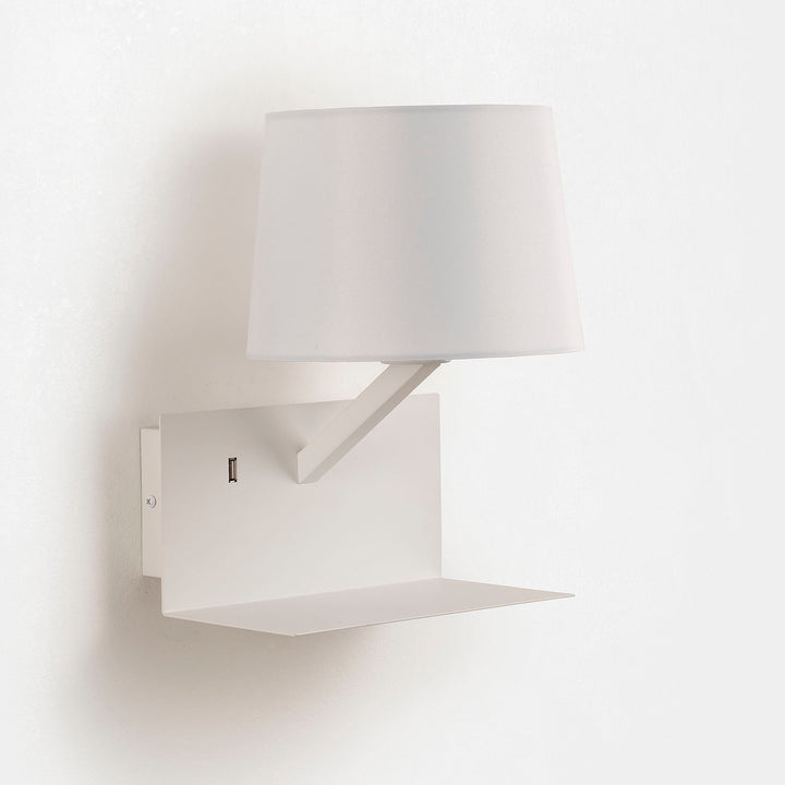 White KAARO wall light with USB