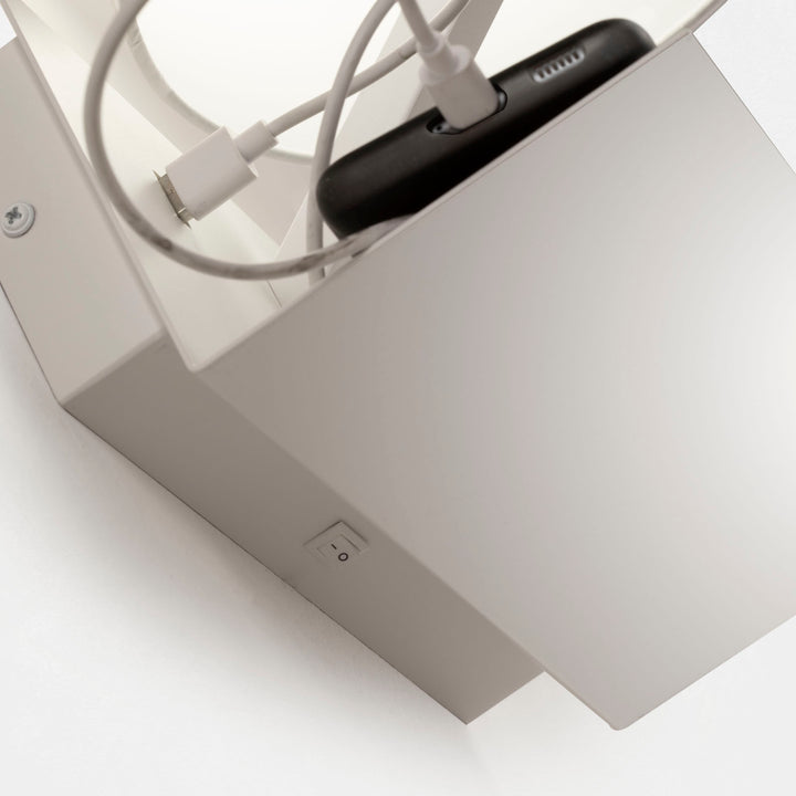 White KAARO wall light with USB