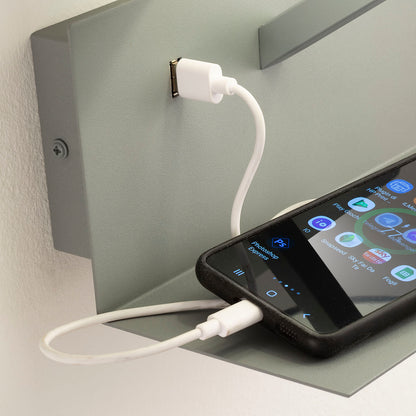 Graue KAARO Wandleuchte mit USB
