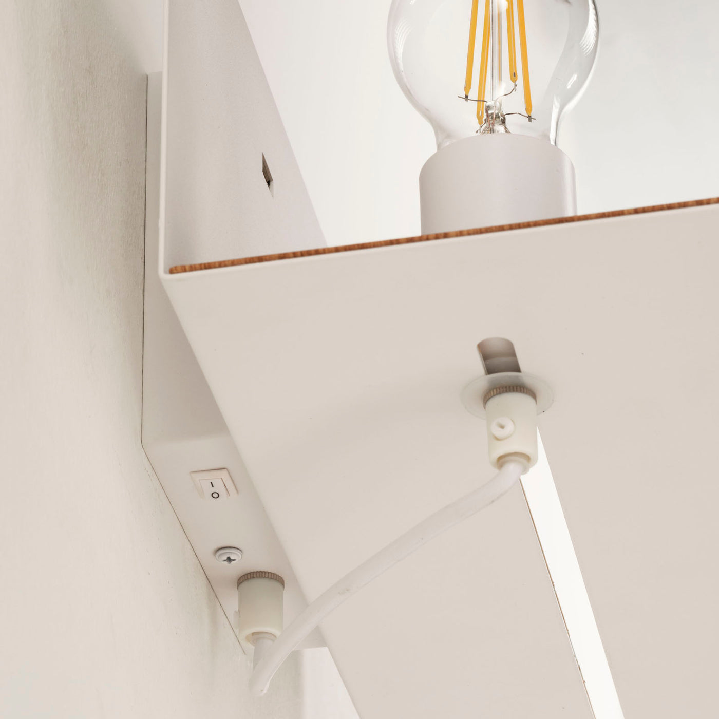 White INEZ wall light with USB