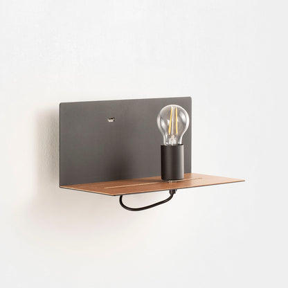 INEZ schwarze Wandleuchte mit USB