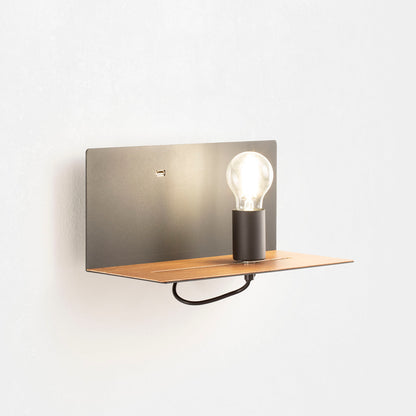 INEZ schwarze Wandleuchte mit USB