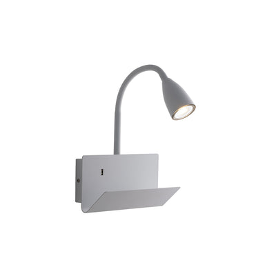 White CROOKS wall light with USB