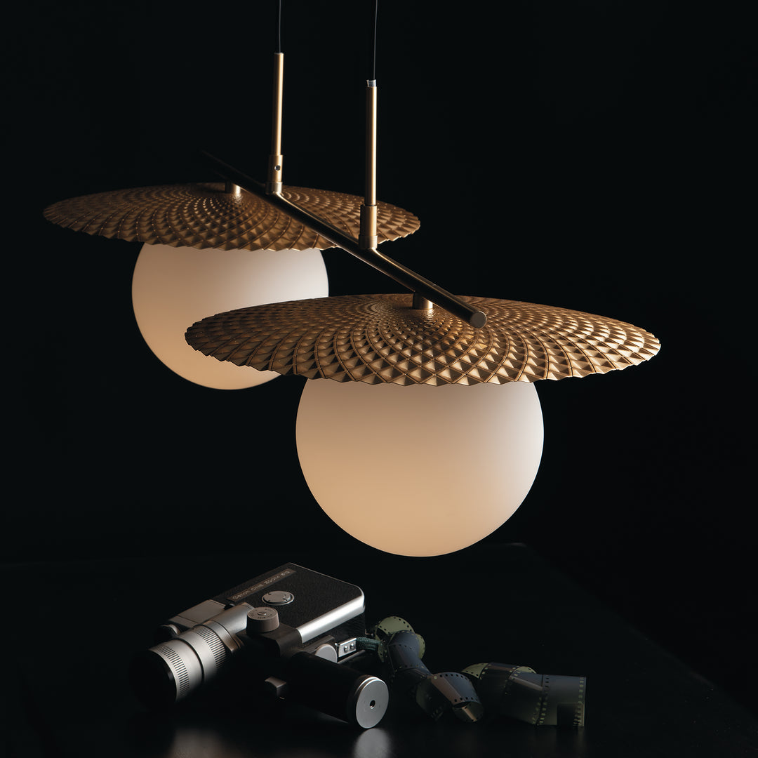 BOSHI goldener Kronleuchter 2 Glühbirnen