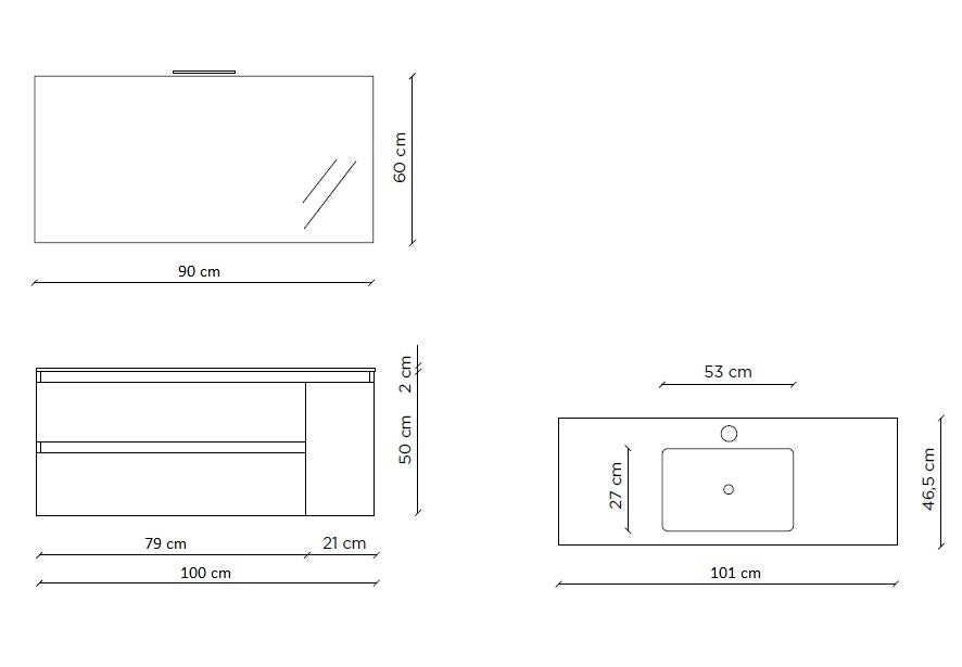 Composizione 4 pezzi FLAM sherwood 100 cm