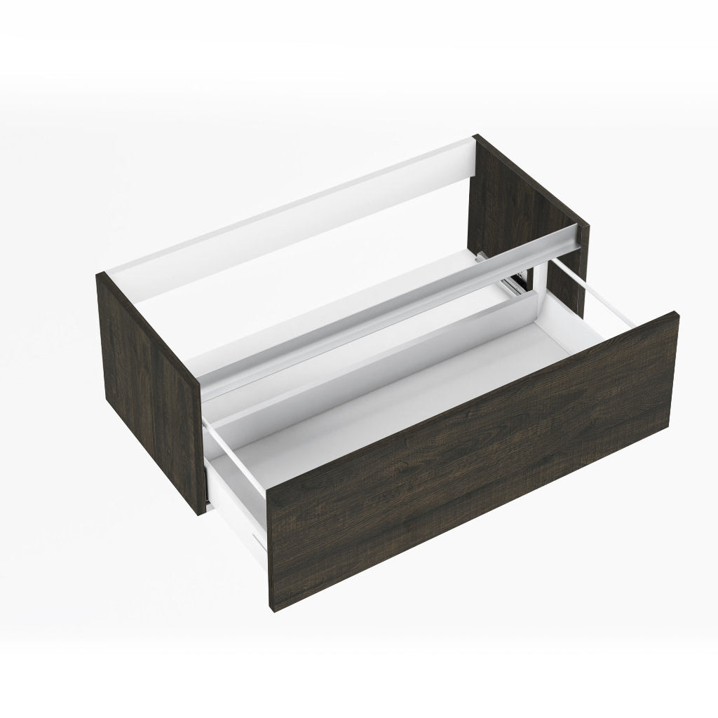 PERTH dark brown 1 drawer washbasin base unit 100 cm