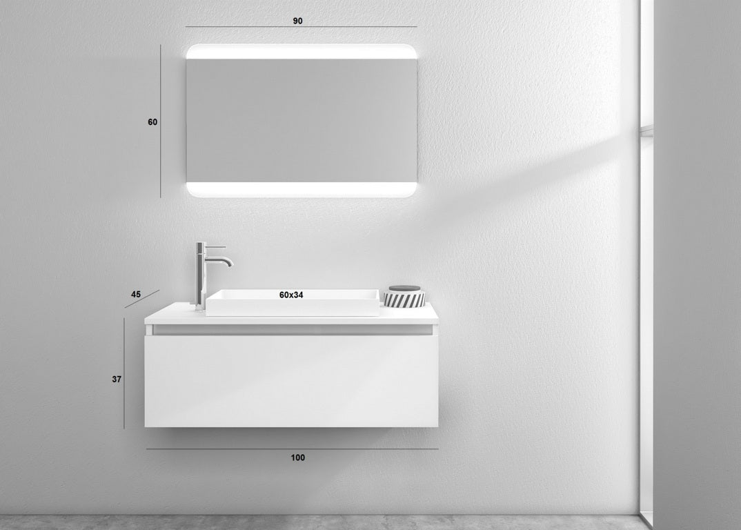 3-piece composition PERTH white 100 cm
