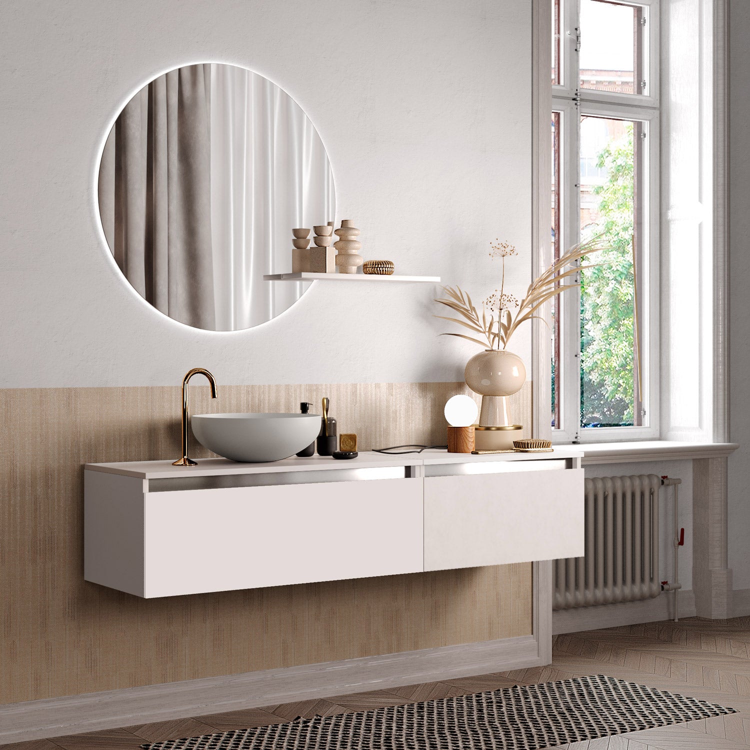 Composizione 5 pezzi PERTH bianco 170cm
