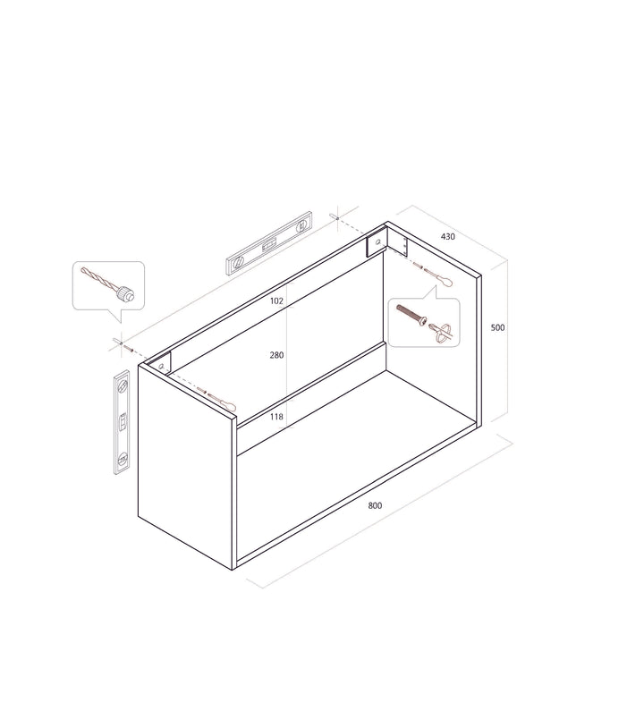 4-teilige Komposition MALMO glänzend weiß 80 cm