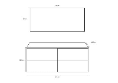 Composizione 6 pezzi MALMO rovere miele 120 cm