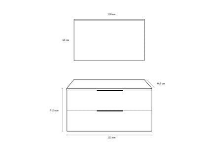 Composition of left bathtub 3 pieces MALMO honey oak