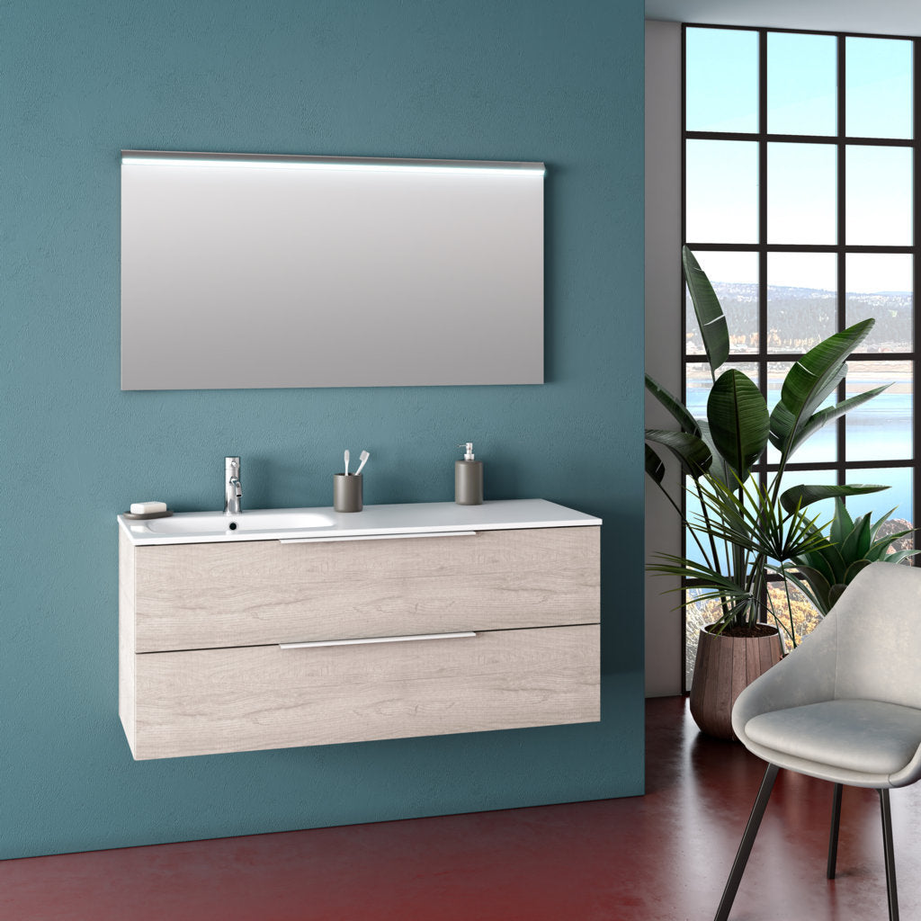 Left hand bathtub composition 3 pieces MALMO natural sherwood