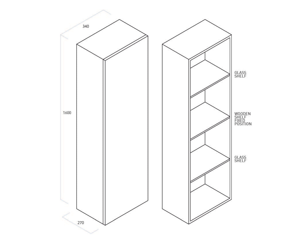 Honey oak MALMO tall unit