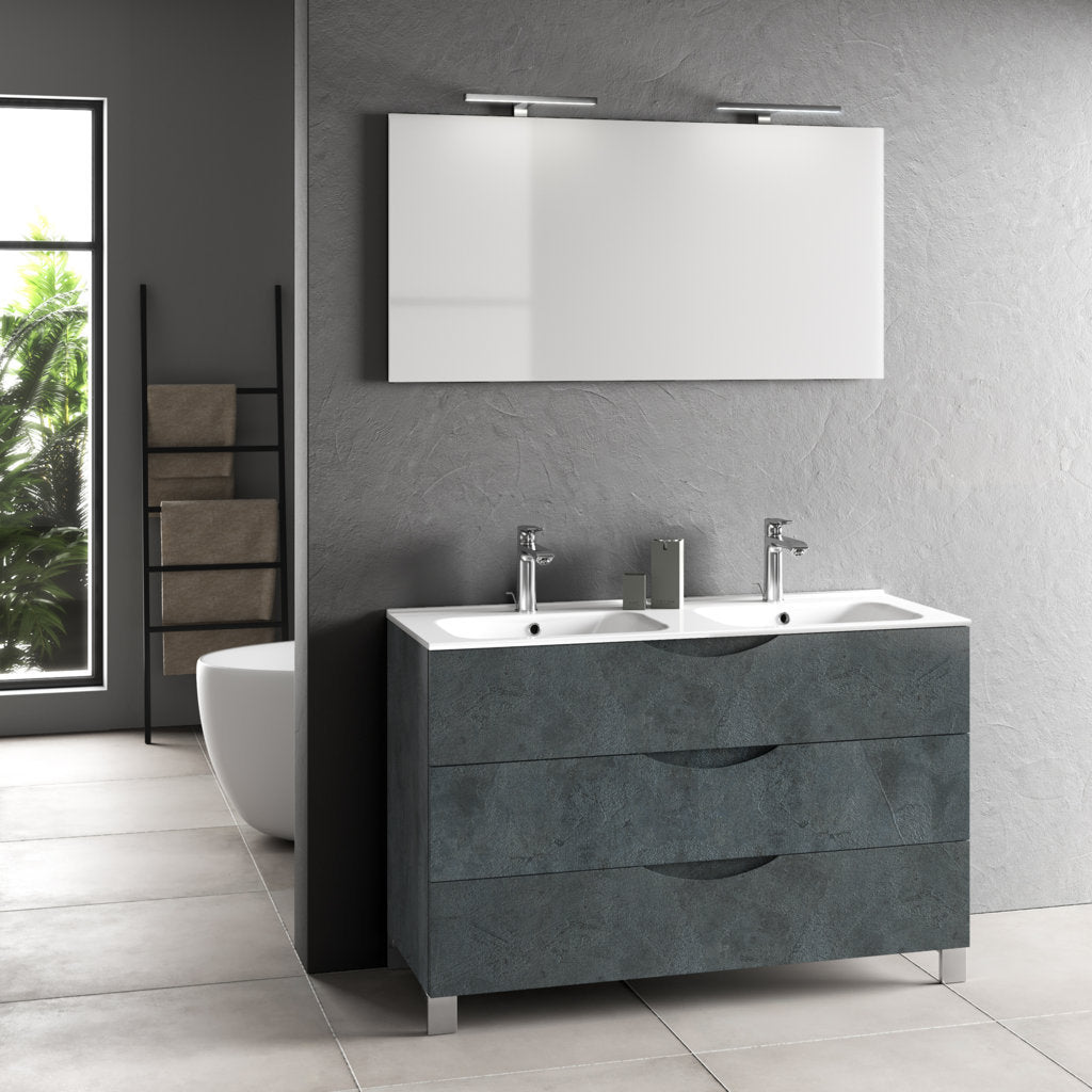 Composizione doppia vasca 4 pezzi OSLO blu