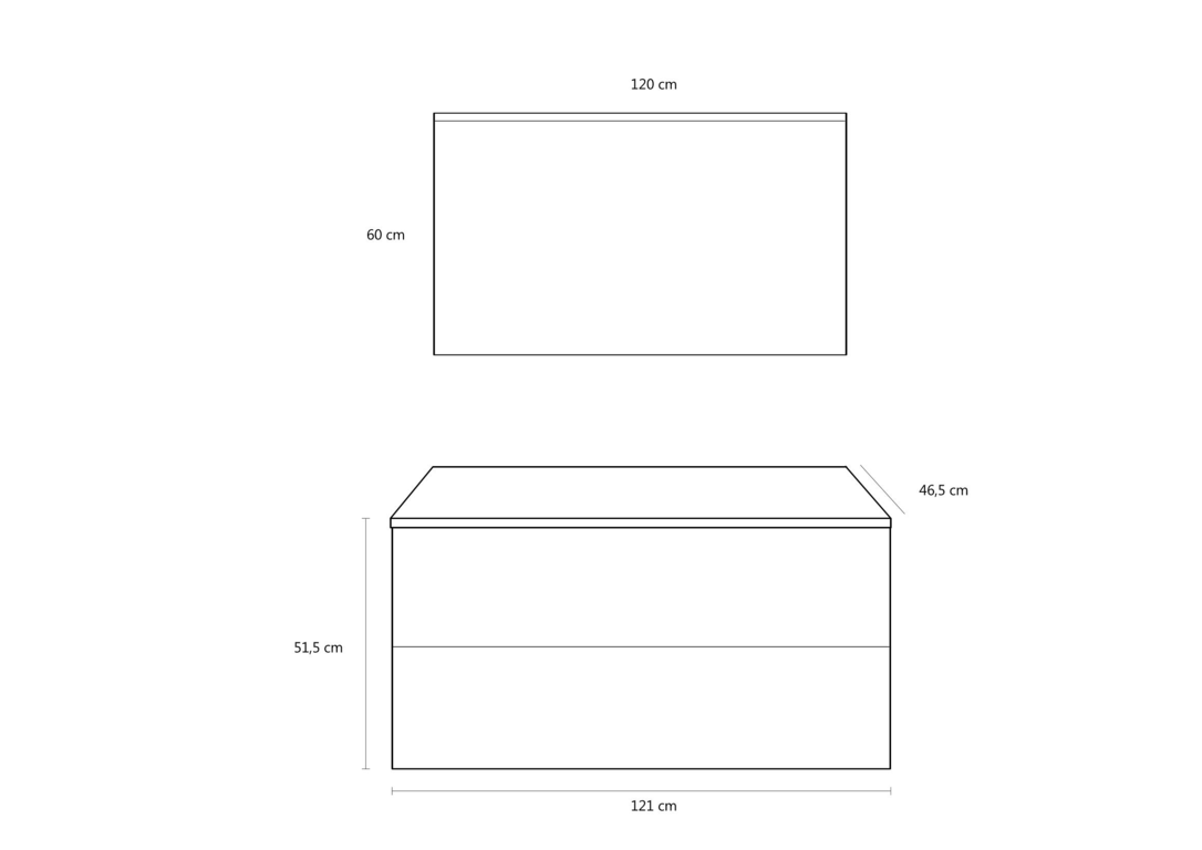 Double 3-piece basin composition OSLO Havana stone 120 cm