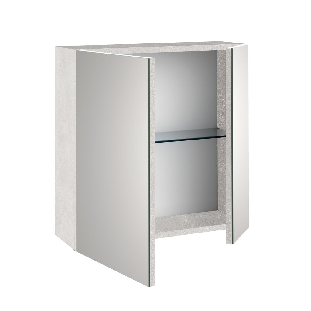 OSLO-S Stone White 2-Door Cabinet Mirror