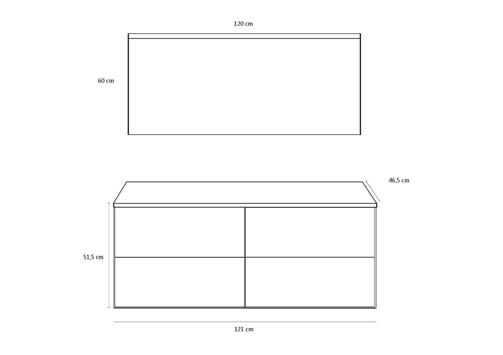 AGO ash oak 4-piece double basin composition