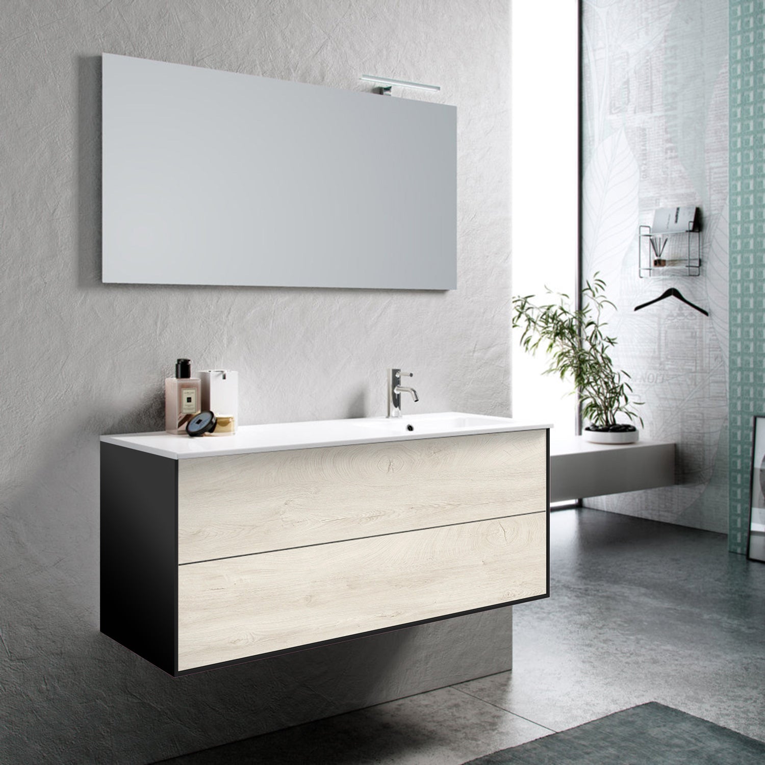 Composizione vasca DX 4 pezzi AGO rovere alaska