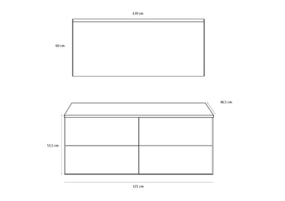 Composizione doppia vasca 4 pezzi AGO rovere cenere