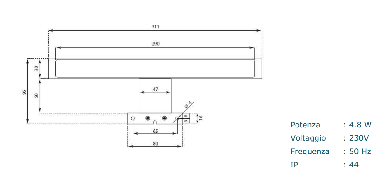 Zusammensetzung 4 Stück AGO Honigeiche 60 cm