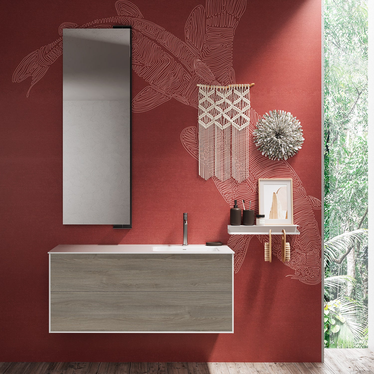 Composizione 3 pezzi AGO rovere cenere 120cm