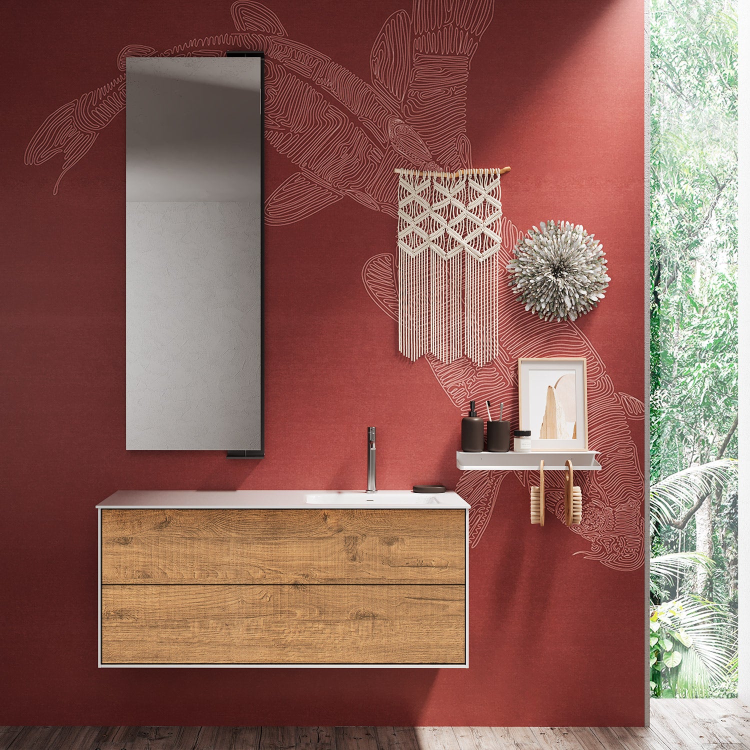 Composizione 3 pezzi AGO rovere miele 120cm