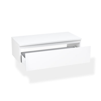 Matt white YOKA base with top 1 drawer 90 cm