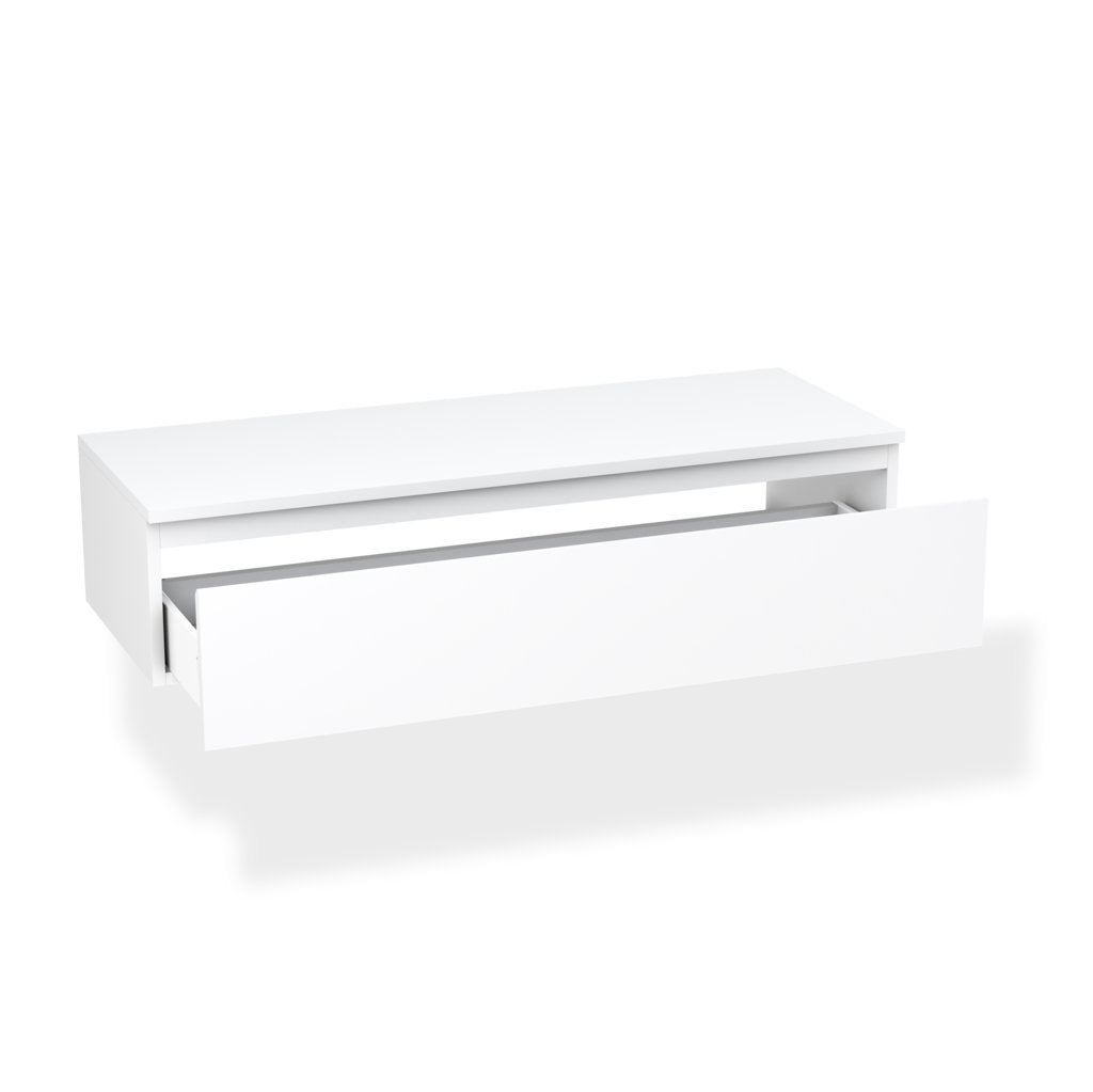 Matt white YOKA base with top 1 drawer 120 cm