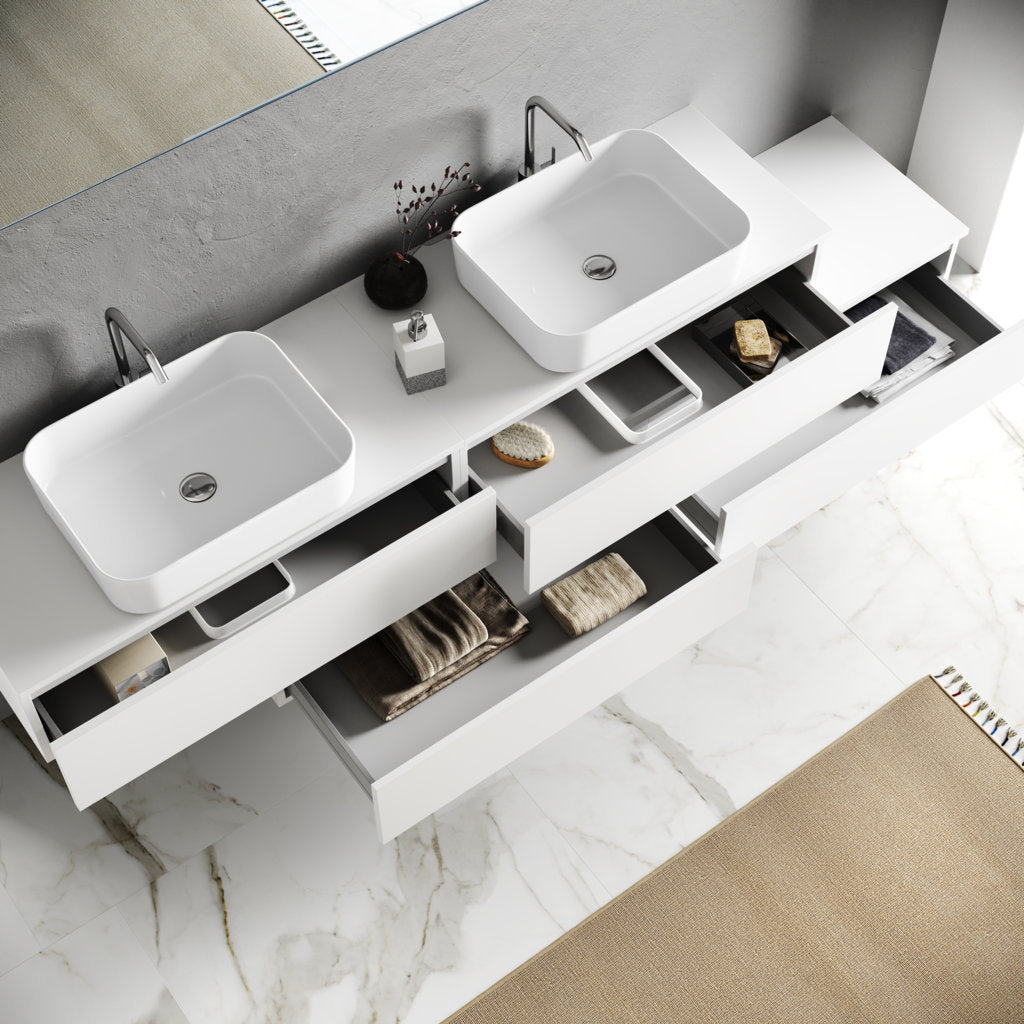 Double sink composition 9 pieces YOKA honey oak