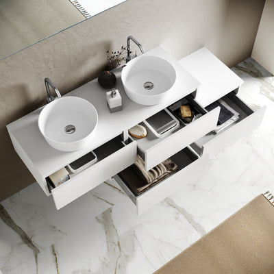 Double washbasin composition 9 pieces YOKA Havana