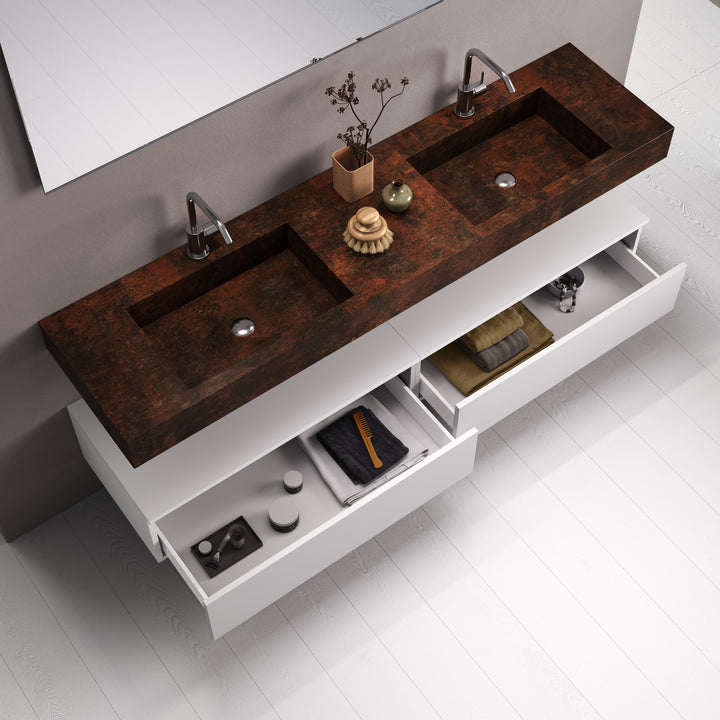 Composizione 7 pezzi YOKA corten/bianco