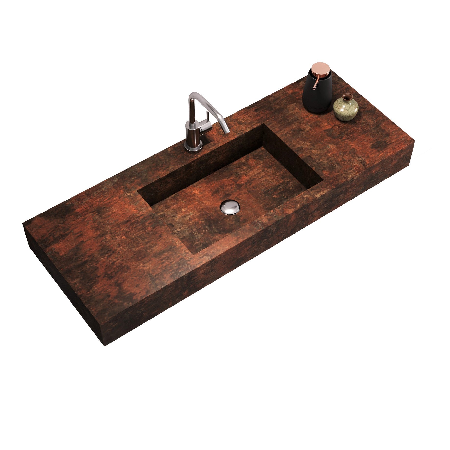 Top vasca integrata 120 YOKA corten