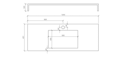 Integrated bathtub top 120 YOKA graphite